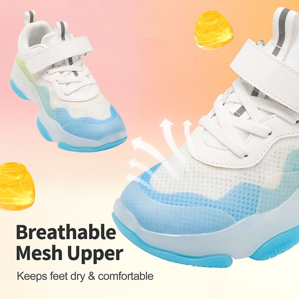 Kids Jelly Outsole Lightweight Breathable Sneakers - WHITE BLUE - 2